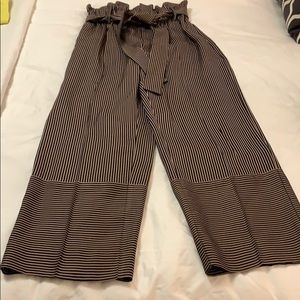 J Crew High waisted wide leg mid length pants